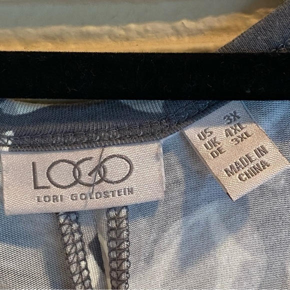 LOGO Lori Goldstein Womens Shirt 3X Tunic Top Sheer Back Floral Pockets Stretch - Picture 3 of 8